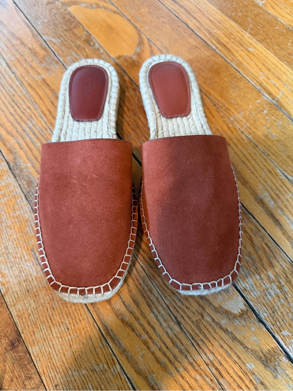 Doen Suede Slip-On Mule espadrilles in Rust